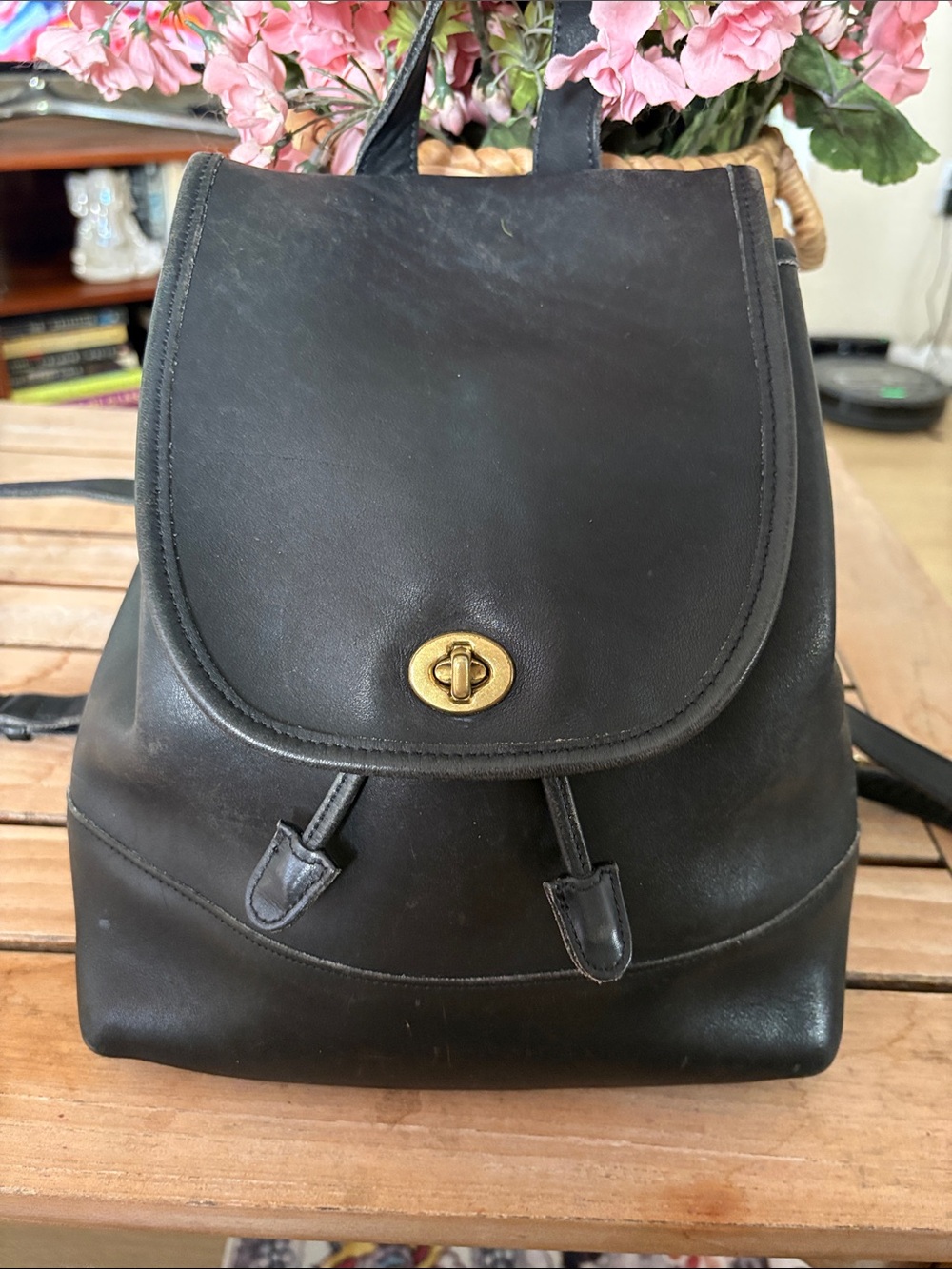 Vintage COACH BLACK LEATHER BACKPACK 9791